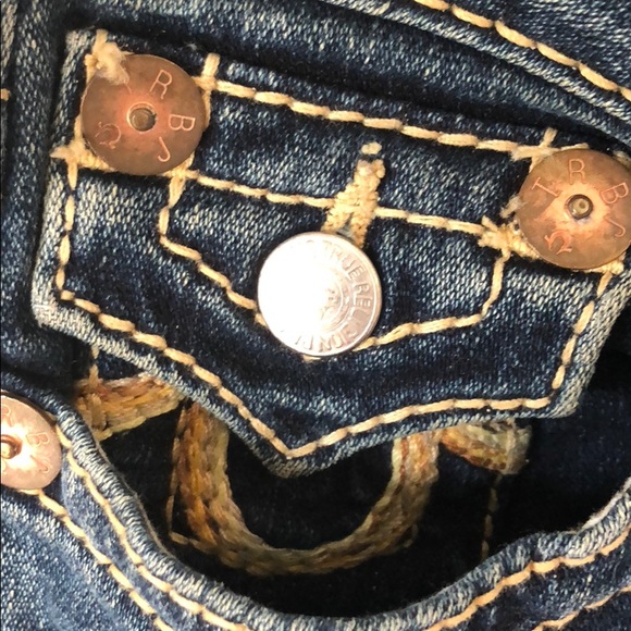 True religion tan stitched straight leg jeans - Picture 6 of 8